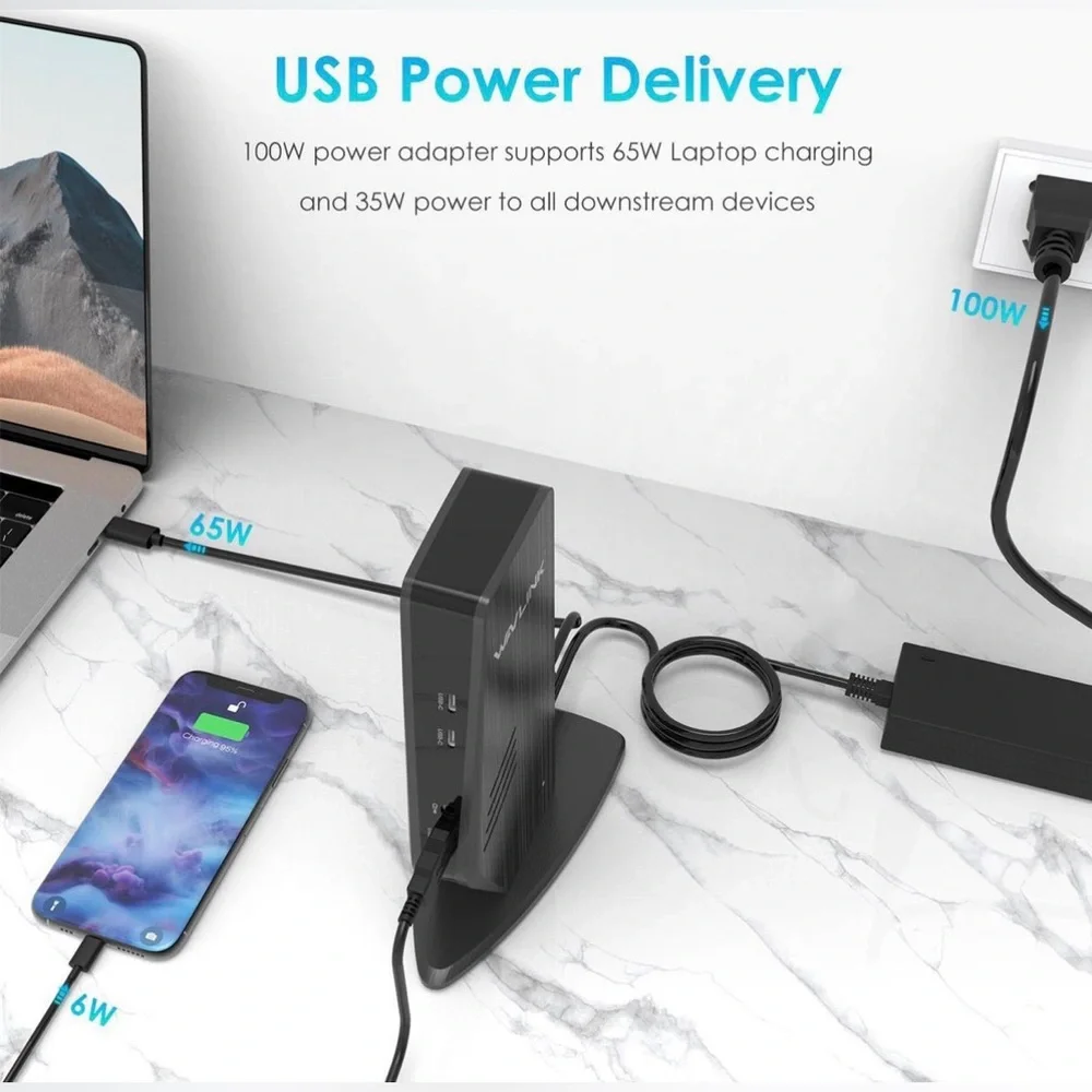 Wavlink UG69PD5 USB 3.0 Universal Docking Station - NWT